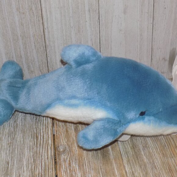 Russ YOMIKO CLASSICS Plush BLUE & WHITE Stuffed DOLPHIN  STUFFED ANIMAL * - Picture 2 of 9